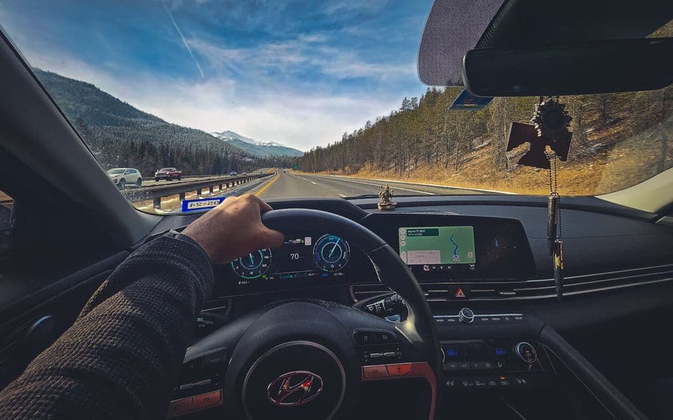 Building facade with strong lines and contrast between light and shadow