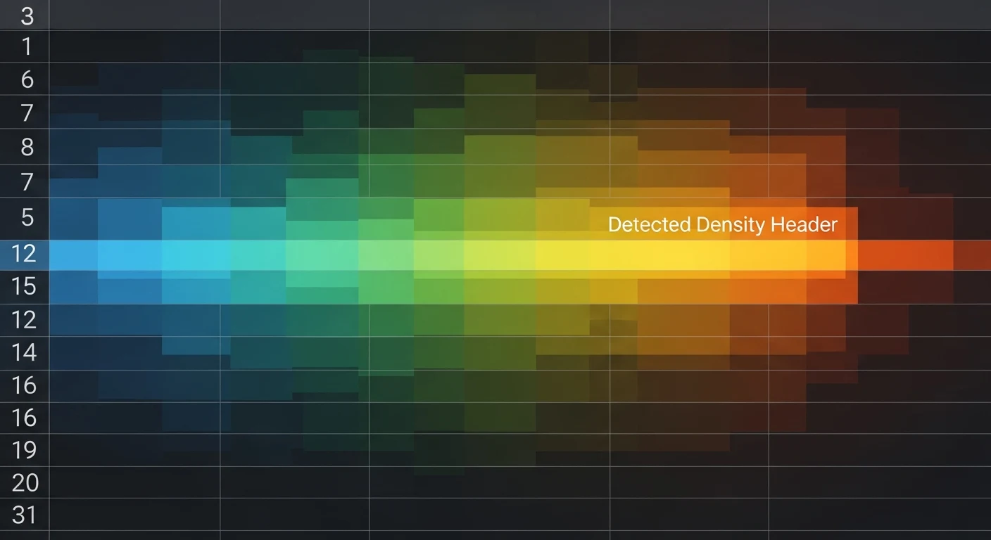 Density scoring across rows to automatically locate the header row