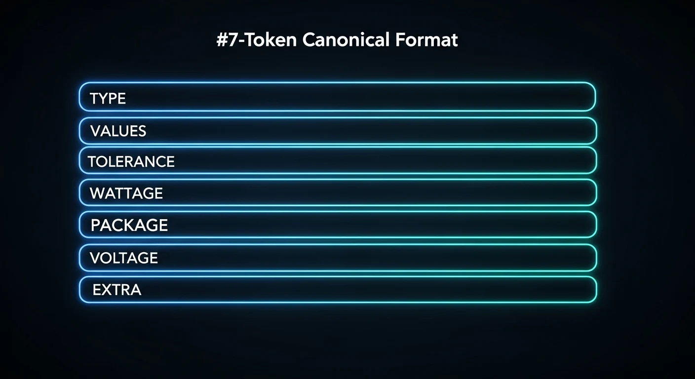 The 7-token canonical format applied across component families