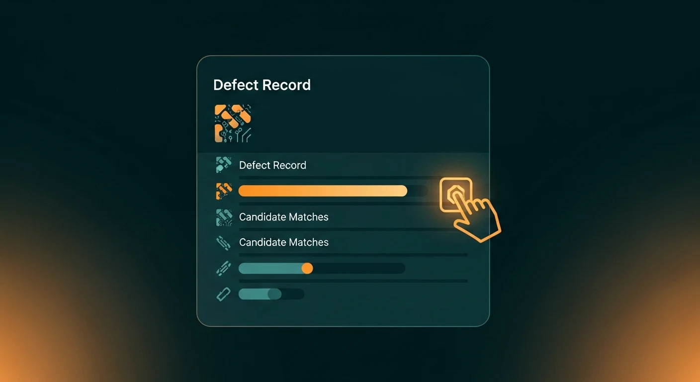Manual review queue with top-5 candidates and confidence scores