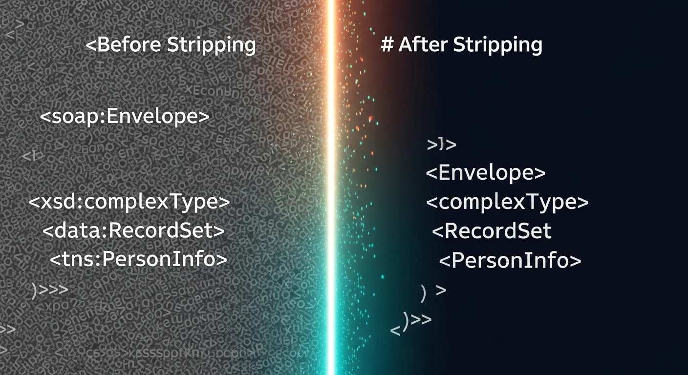 Namespace stripping making XML parsing vendor-firmware-agnostic